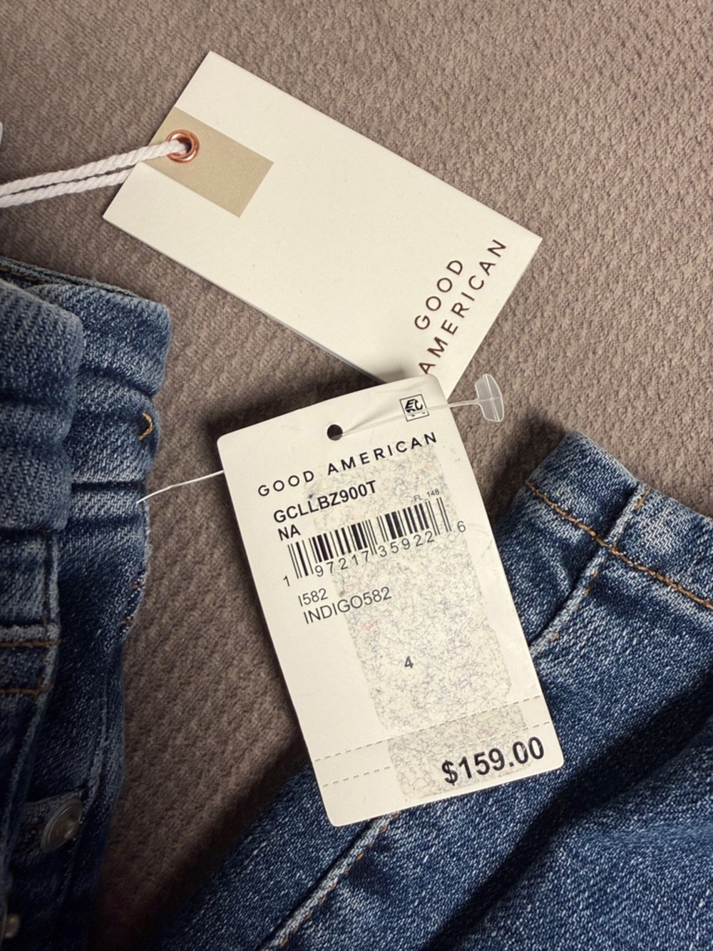 Good American Slim High-Rise Skinny Jeans - Medium Blue Wash - Picture 3 of 8